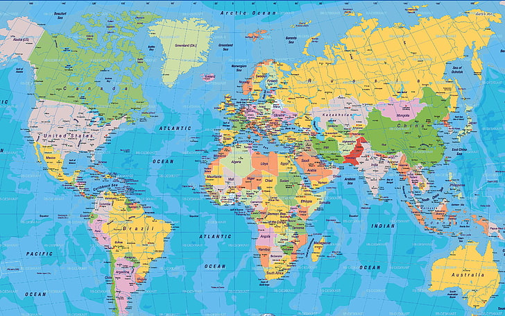 Countries by Area, flag, cartography, direction, guidance