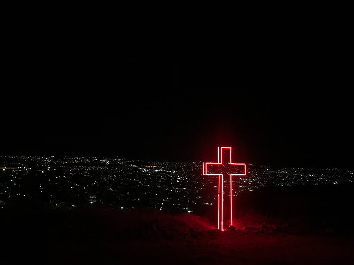 cross, cemetery, spirituality, red Free HD Wallpaper