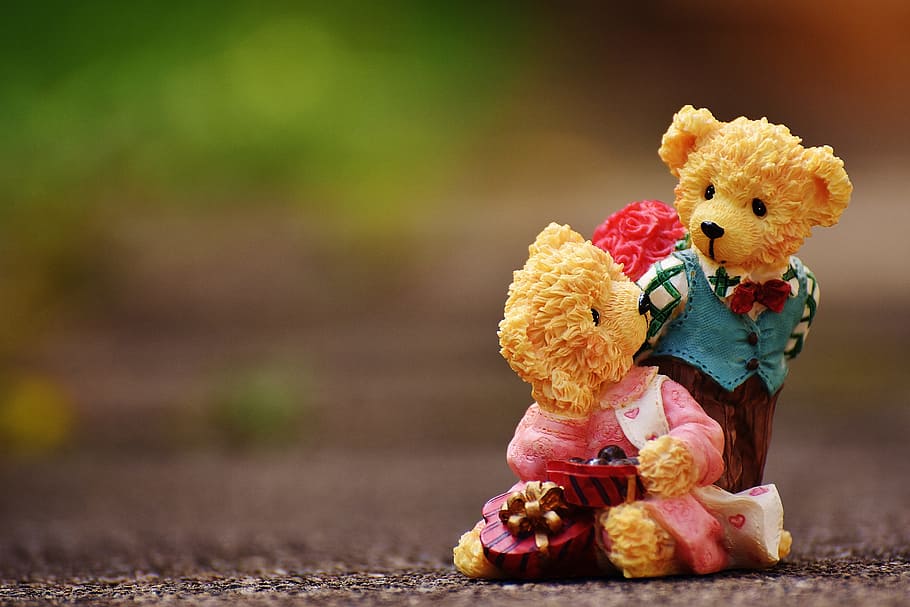 Cute Blue Teddy Bear, food, creativity, nature, multi colored Free HD Wallpaper