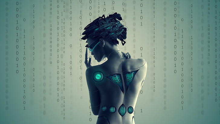 Digital Art Cyborg Girl, women, artwork, cyberpunk, futuristic Free HD Wallpaper