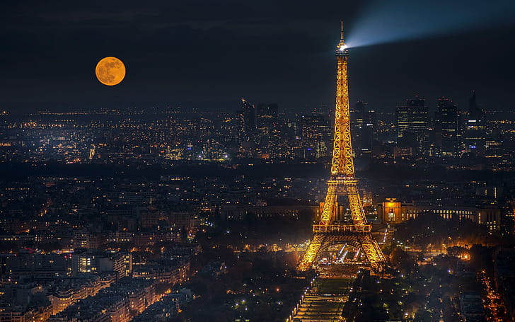 Eiffel Tower Lights Show, eiffel tower, night city, france, paris Free HD Wallpaper