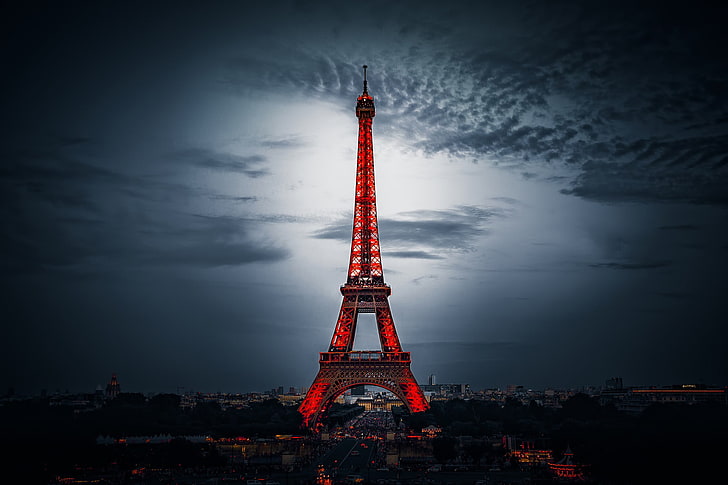 Eiffel Tower Tourists, urban skyline, history, europe, paris Free HD Wallpaper