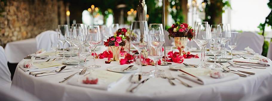 Elegant Table Centerpieces Parties, expensive, no people, plate, table Free HD Wallpaper