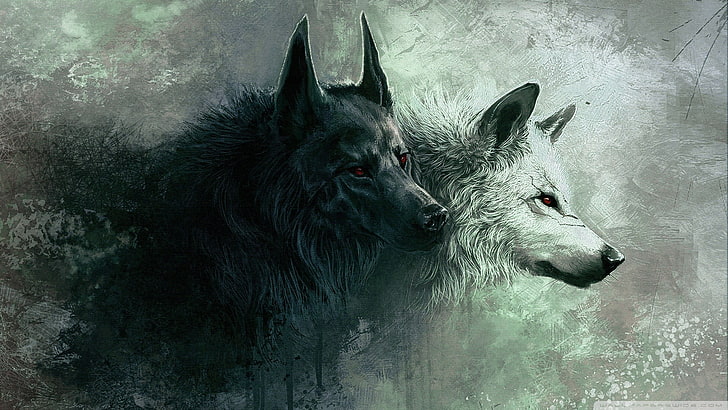 Evil Wolf Art, one animal, textured effect, dog, pets Free HD Wallpaper