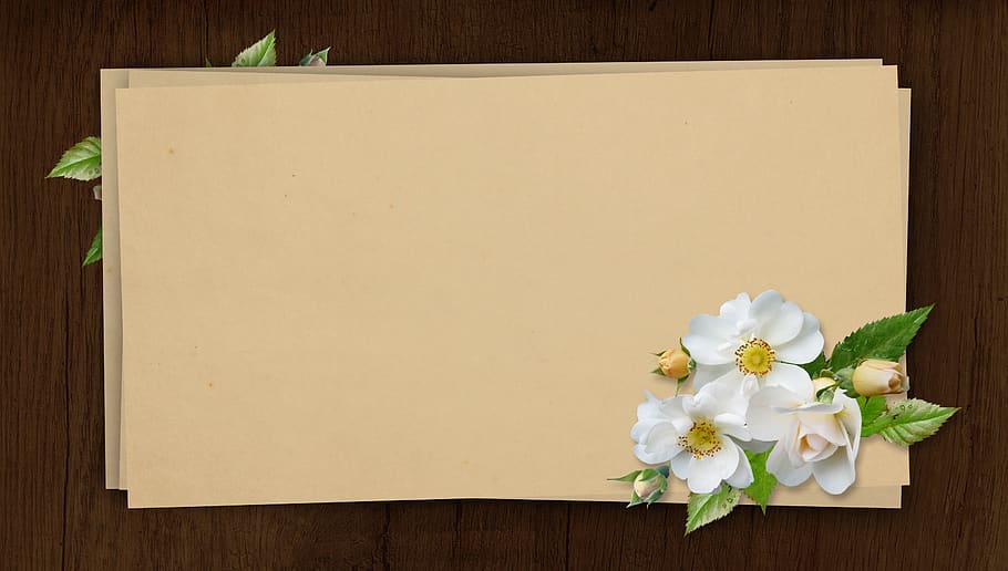 Flower PPT Template, valentines day, wedding, wood  material, mothers day Free HD Wallpaper