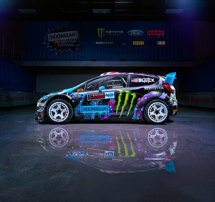 Ford Fiesta RS WRC, race, rear, division, sport Free HD Wallpaper