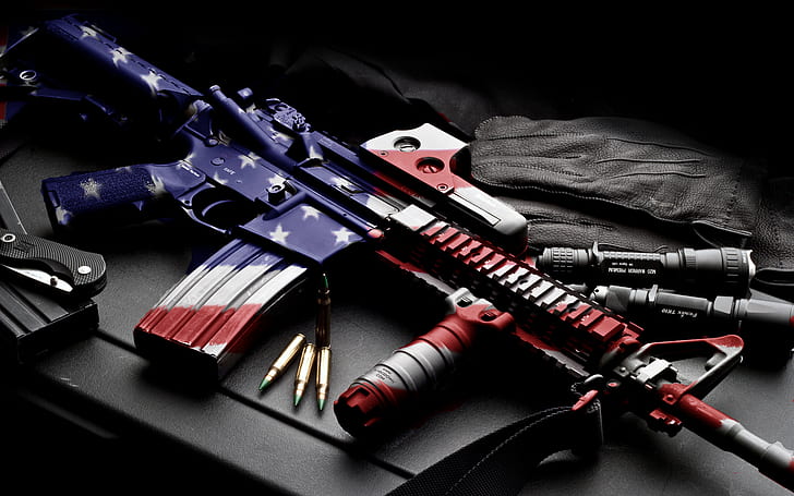 Games, weapons, usa, flag, america Free HD Wallpaper