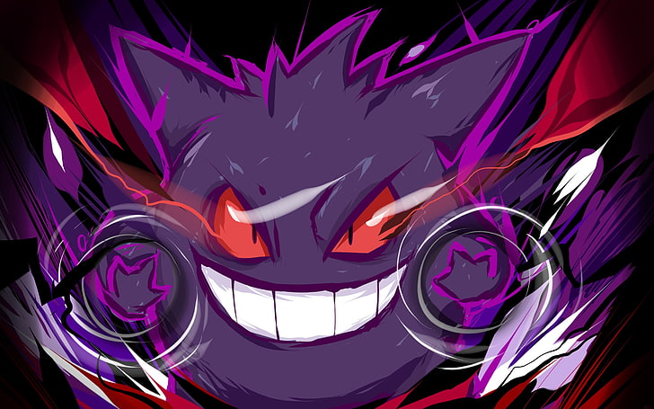 Gengar Drawing, illuminated, no people, design, pattern Free HD Wallpaper