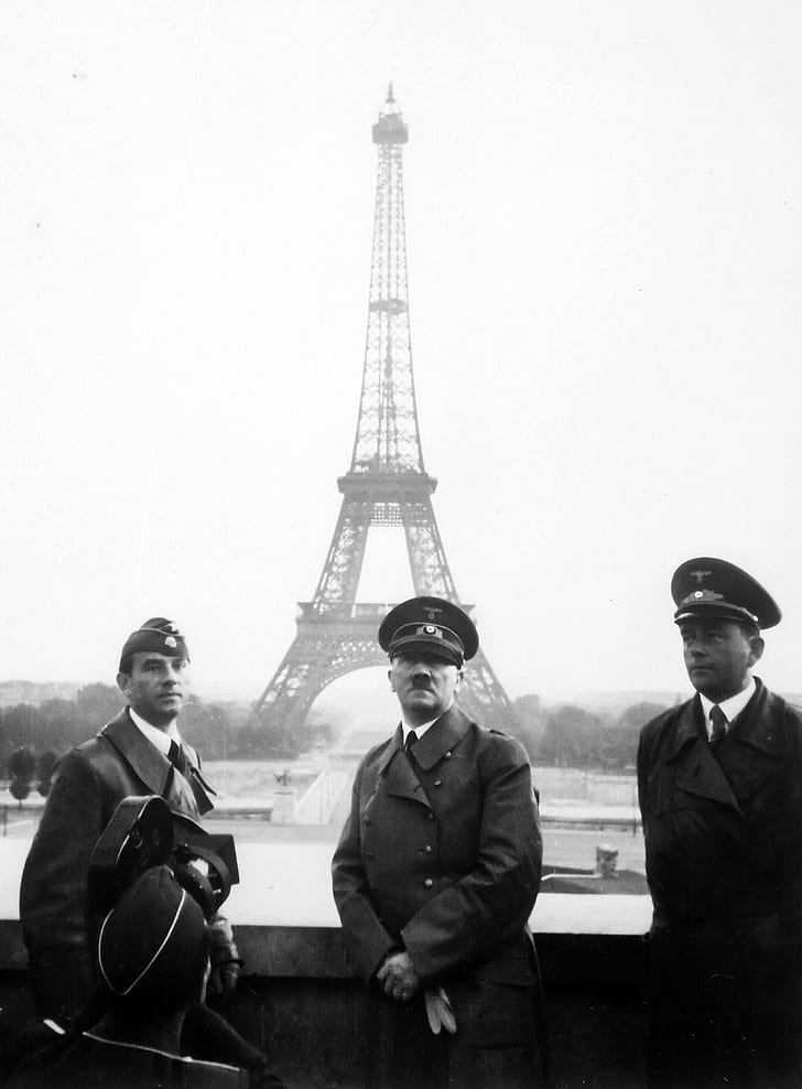 Hitler Tour Eiffel, paris, world war ii, france, nazi Free HD Wallpaper