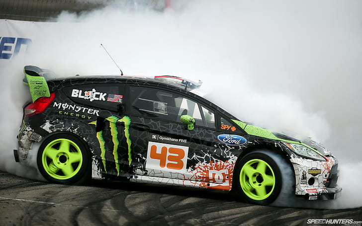 Ken Block Art, smoke, block, drift, ford Free HD Wallpaper