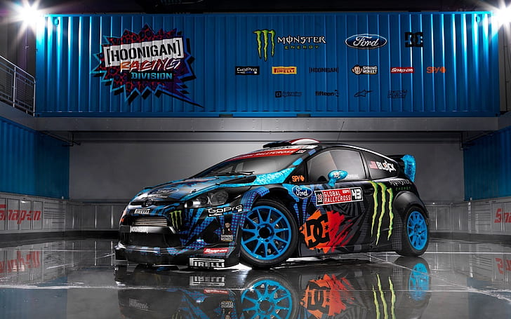 Ken Block Hoonigan Racing, monster, ford, ford fiesta, ken Free HD Wallpaper