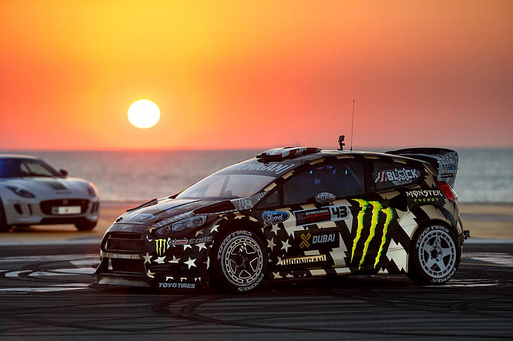 Ken Block Rob Dyrdek, dubai, ken block, sunset, ford Free HD Wallpaper