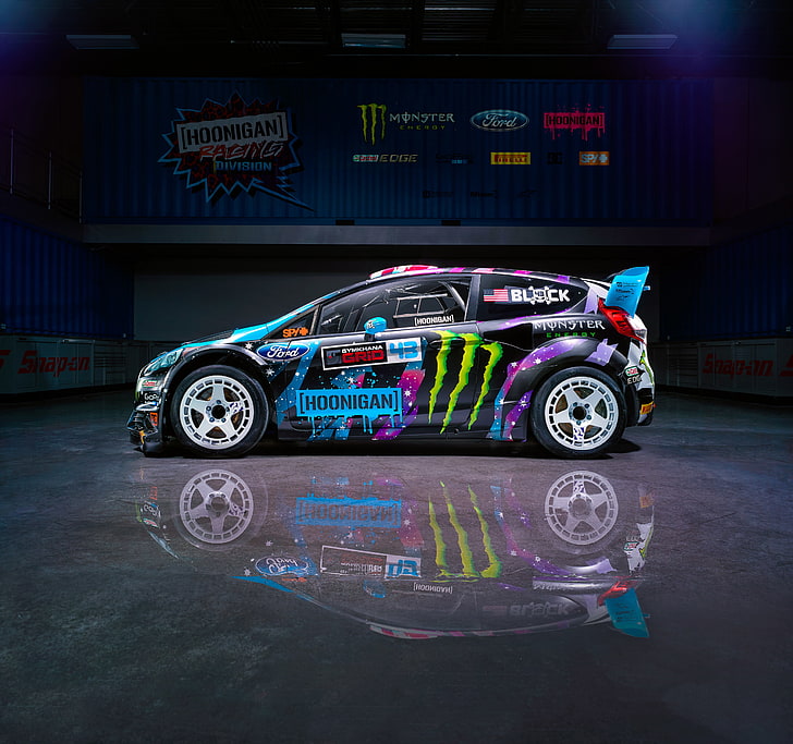 Ken Block with Car, fiesta, racecar, block, sport