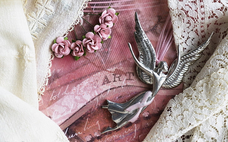 lace, :-), angel, silver Free HD Wallpaper