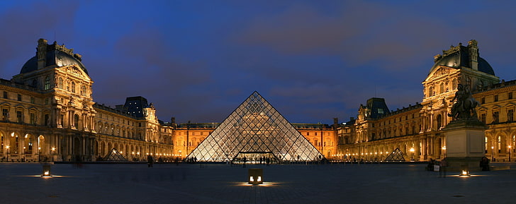 Louvre Museum Paris France, no people, travel destinations, reflection, france