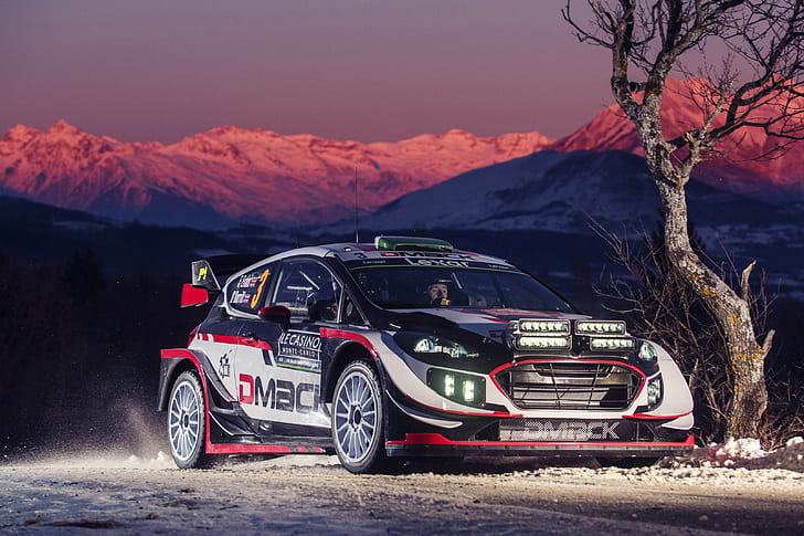 Monte Carlo Formula 1, elfyn evans, mountains, car, fiesta Free HD Wallpaper