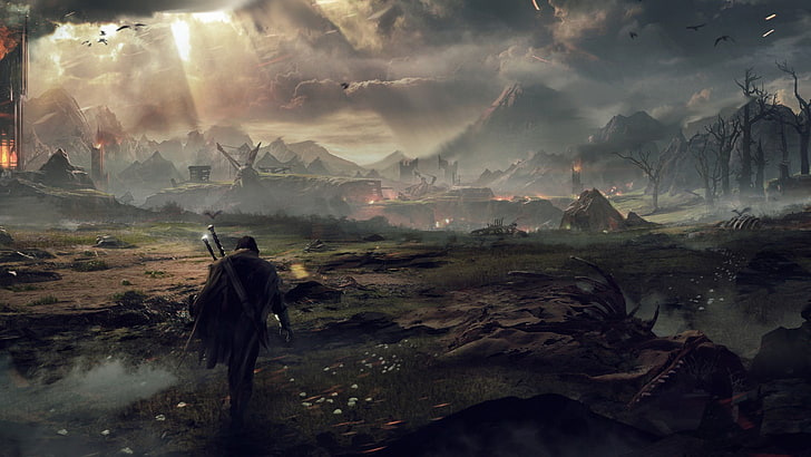 Mordor Middle Earth Shadow, dystopian, video games, travel, trees Free HD Wallpaper