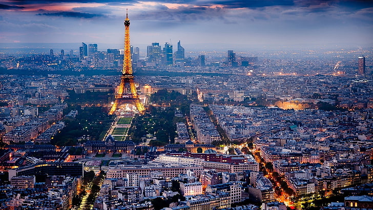 Paris at Night, paris, illuminated, tall  high, nature Free HD Wallpaper