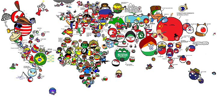 Polandball America, pattern, abstract, human face, red Free HD Wallpaper