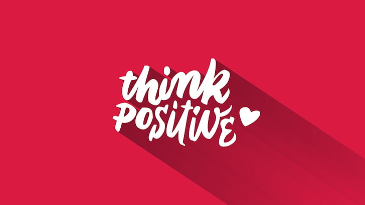 Positive Mindset, studio shot, red background, digital art, valentines day  holiday Free HD Wallpaper