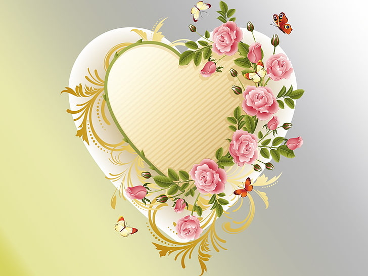 Romantic Heart Clip Art, bouquet, romance, celebration, symbol Free HD Wallpaper