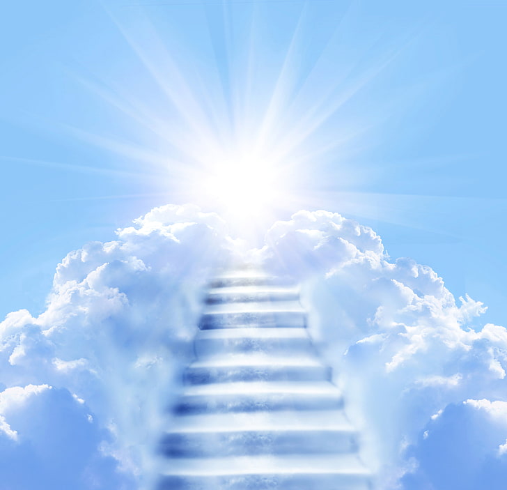 Stairway to Heaven Clip Art Free, blue, sunbeam, day, the way forward Free HD Wallpaper