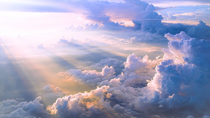 Sun Clear Sky, day, sunbeam, sunset, cloudscape Free HD Wallpaper