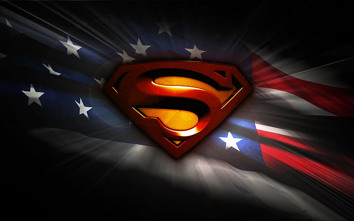 Superman American Flag, flag of the united states, usa national flag, america, superman Free HD Wallpaper