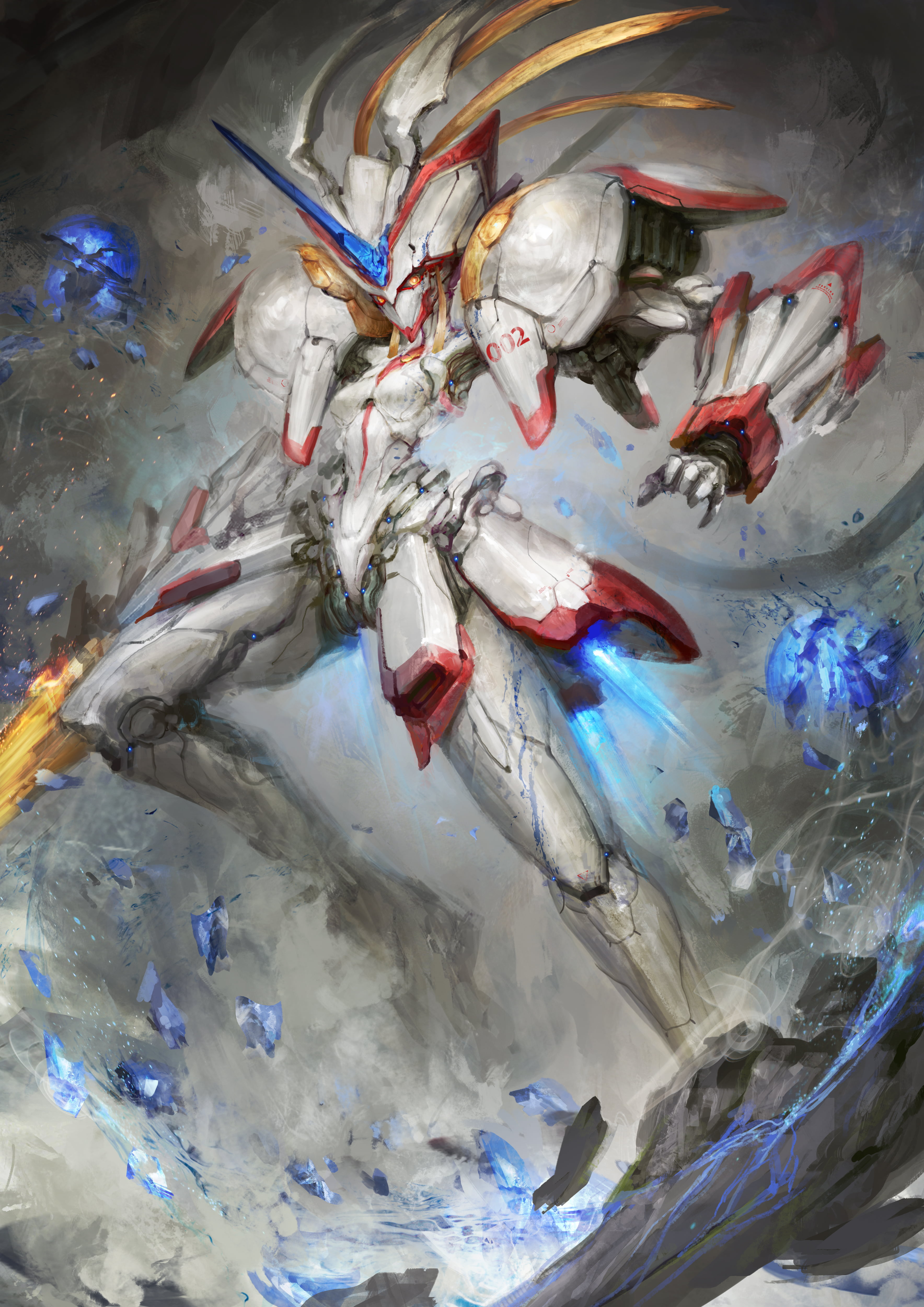 The Darling in Franxx Strelizia Red, multi colored, darling in the franxx, painting, for sale
