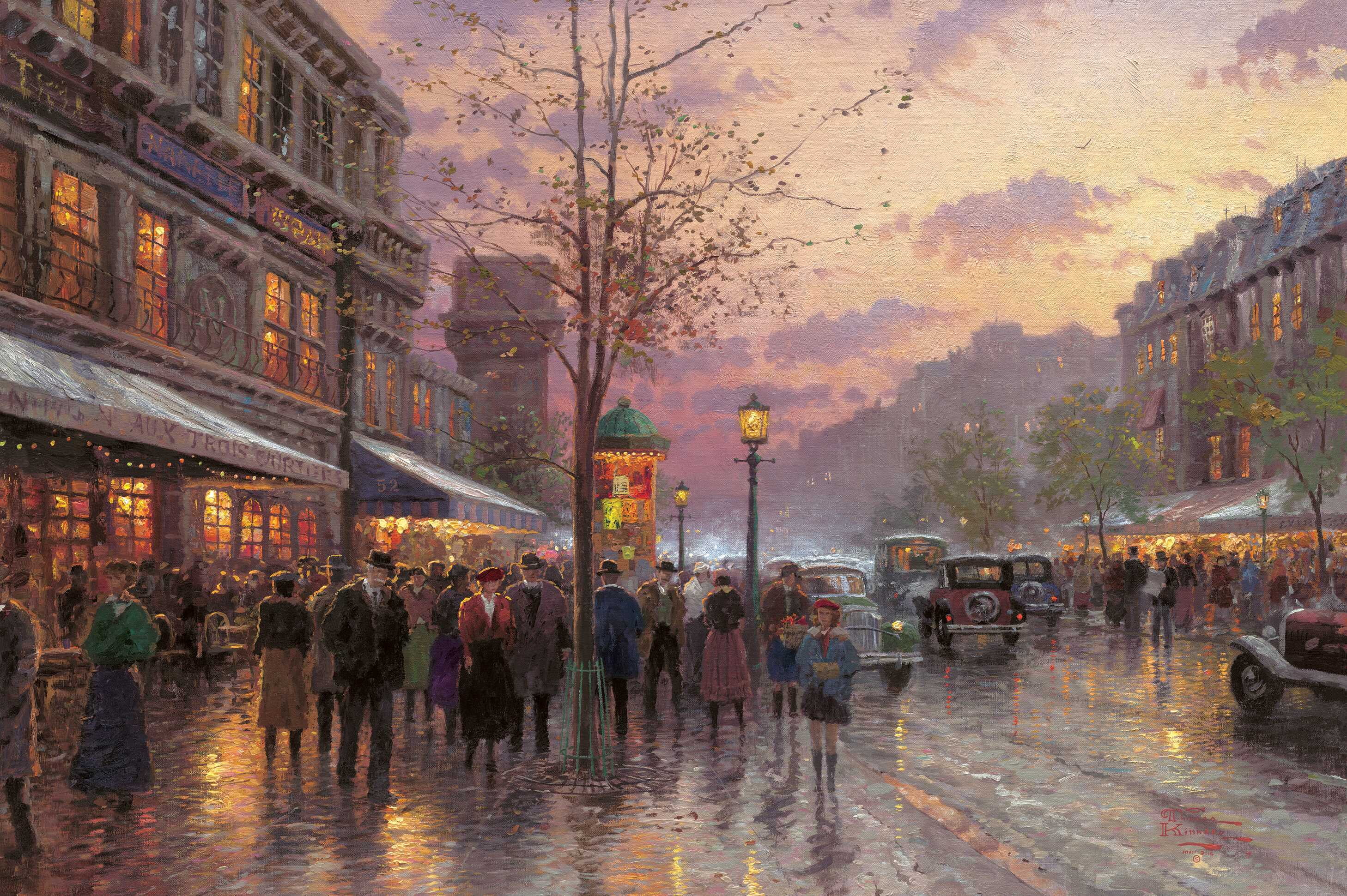 Thomas Kinkade Framed, plant, wet, europe, outdoors