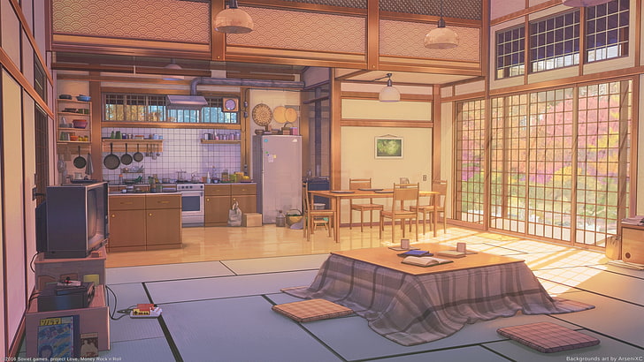 Anime Fancy Living Room, domestic room, seat, indoors, day
