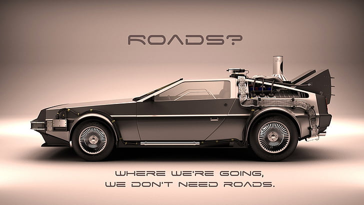 Back to the Future Movie Car, motor vehicle, tow truck, industry, street Free HD Wallpaper