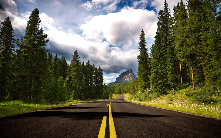 Beautiful Countryside Roads, outdoors, asphalt, jasper  canada, beauty in nature Free HD Wallpaper