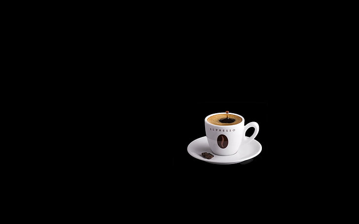 Black and White Coffee, table, copy space, saucer, refreshment Free HD Wallpaper