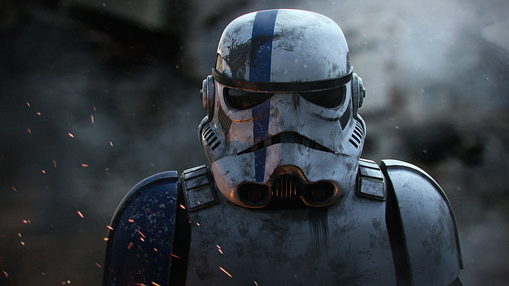 Black Stormtrooper, security, closeup, headshot, suit of armor Free HD Wallpaper