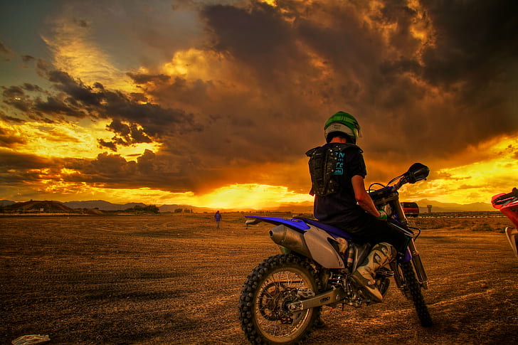 Girl Dirt Bike Silhouette, sunset, extreme sports, sepia, action Free HD Wallpaper