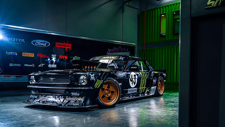 Ken Block New Porsche, machinery, mustang, headlight, front view Free HD Wallpaper