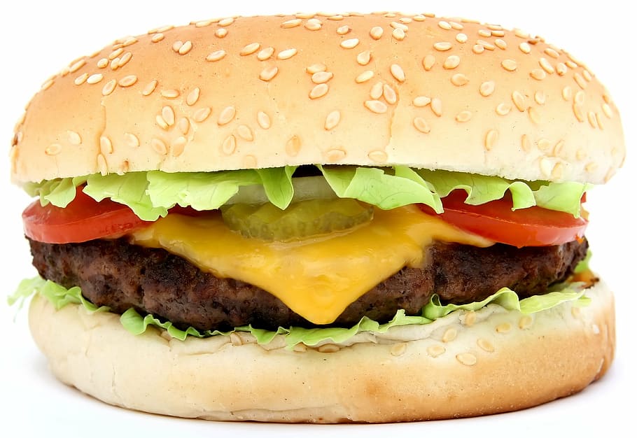 Melted American Cheese, juicy, fast food, lettuce, dairy product