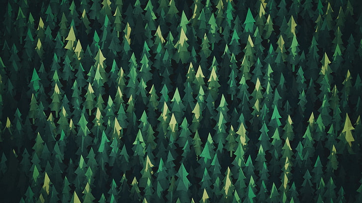 Panoramic Forest, backdrop, freshness, geometric shape, nature Free HD Wallpaper