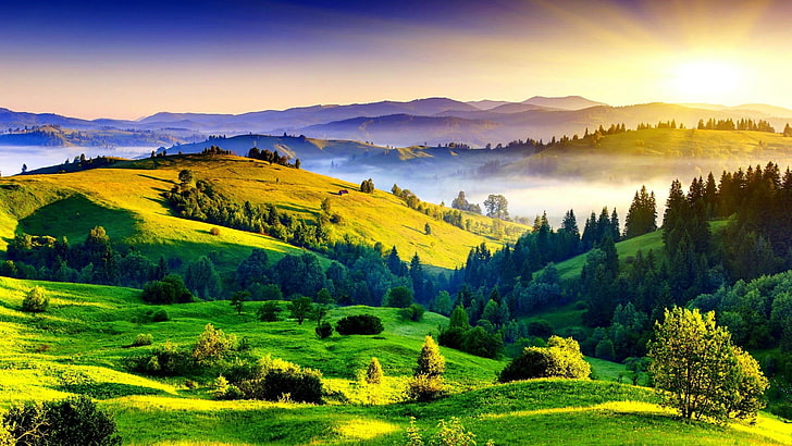Pics of Landscapes, mountain, nonurban scene, tranquil scene, green color Free HD Wallpaper