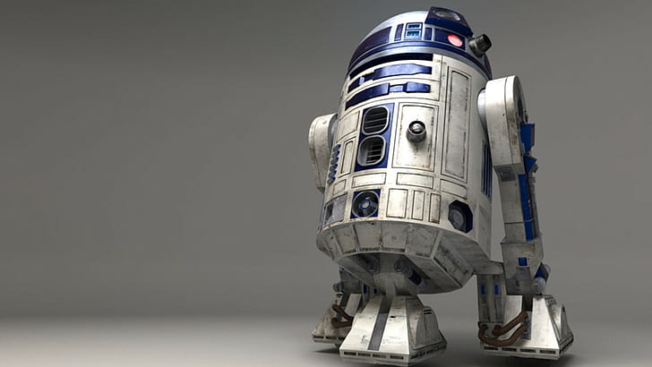 R2D2, exploration, star wars, representation, gray background Free HD Wallpaper