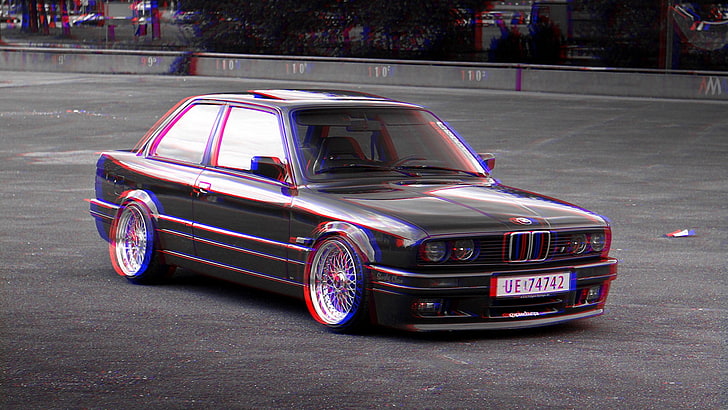 retro styled, road, mode of transportation, anaglyph 3d Free HD Wallpaper