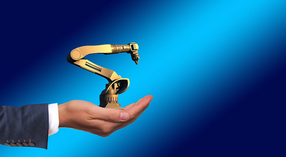 Robotic Arm Factory, key, technology, blue, business