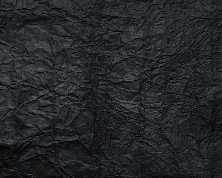 Shiny Black Paper, abstract, material, textured effect, crumpled