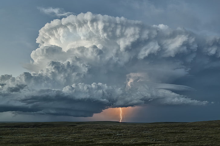 Thunderstorm with Tornado, warning sign, outdoors, remote, plains Free HD Wallpaper