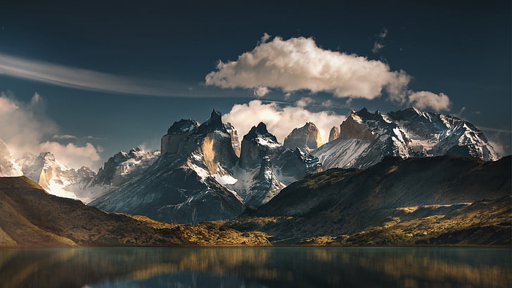 Torres Del Paine Patagonia, mountainous landforms, cloud, mountain, mountain range Free HD Wallpaper