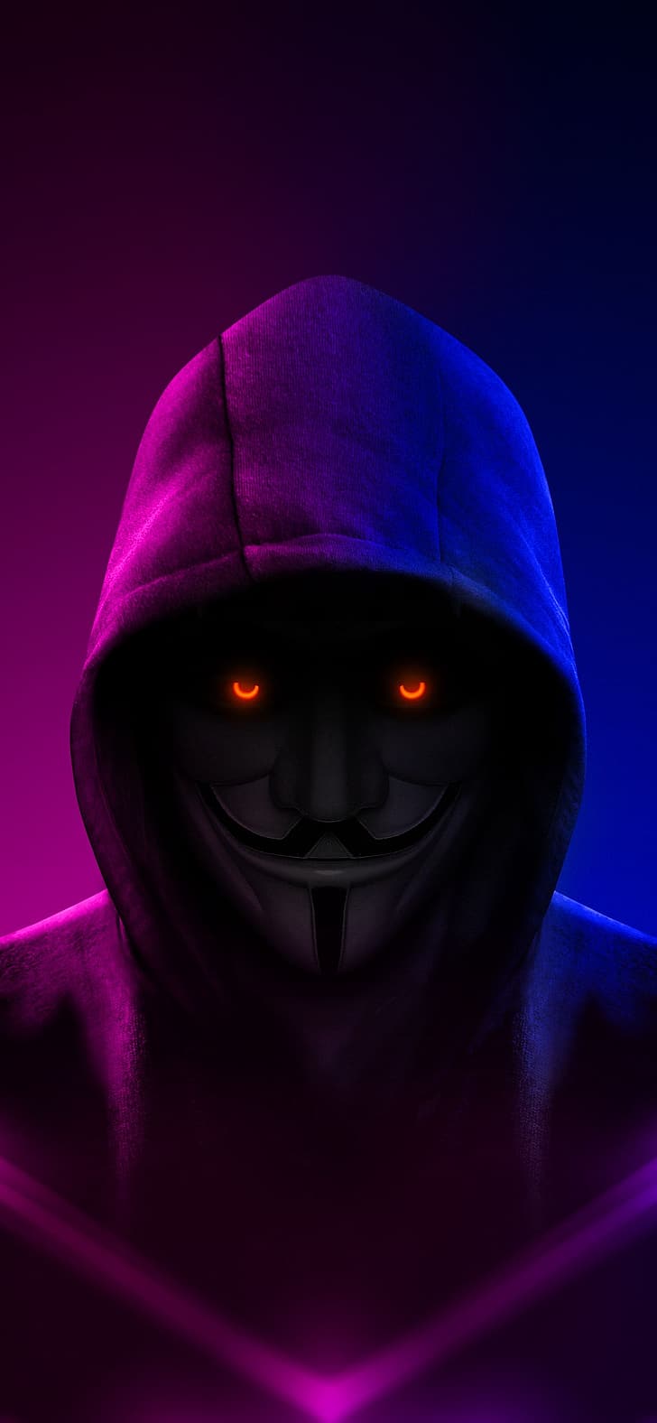 vertical, hood, anonymous, mask Free HD Wallpaper