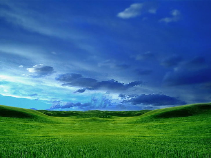 Windows XP Bliss, cloud  sky, beauty in nature, windows xp, land Free HD Wallpaper