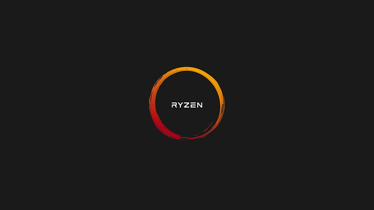 AMD Ryzen 7 1700X, circle, orange color, ryzen, sign