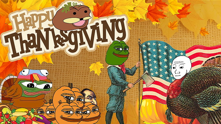 Angry Pepe Frog Meme, autumn equinox, thanksgiving, american flag, pepe meme Free HD Wallpaper